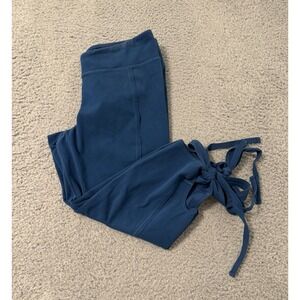 Free People Movement Turnout Leggings Ballet Core Tie Leg Blue Criss Cross Large